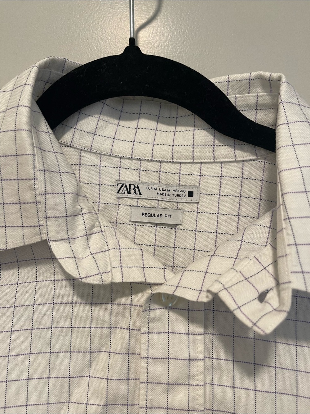 ZARA White Regular Fit Men's Long Sleeve Shirt / Button Up